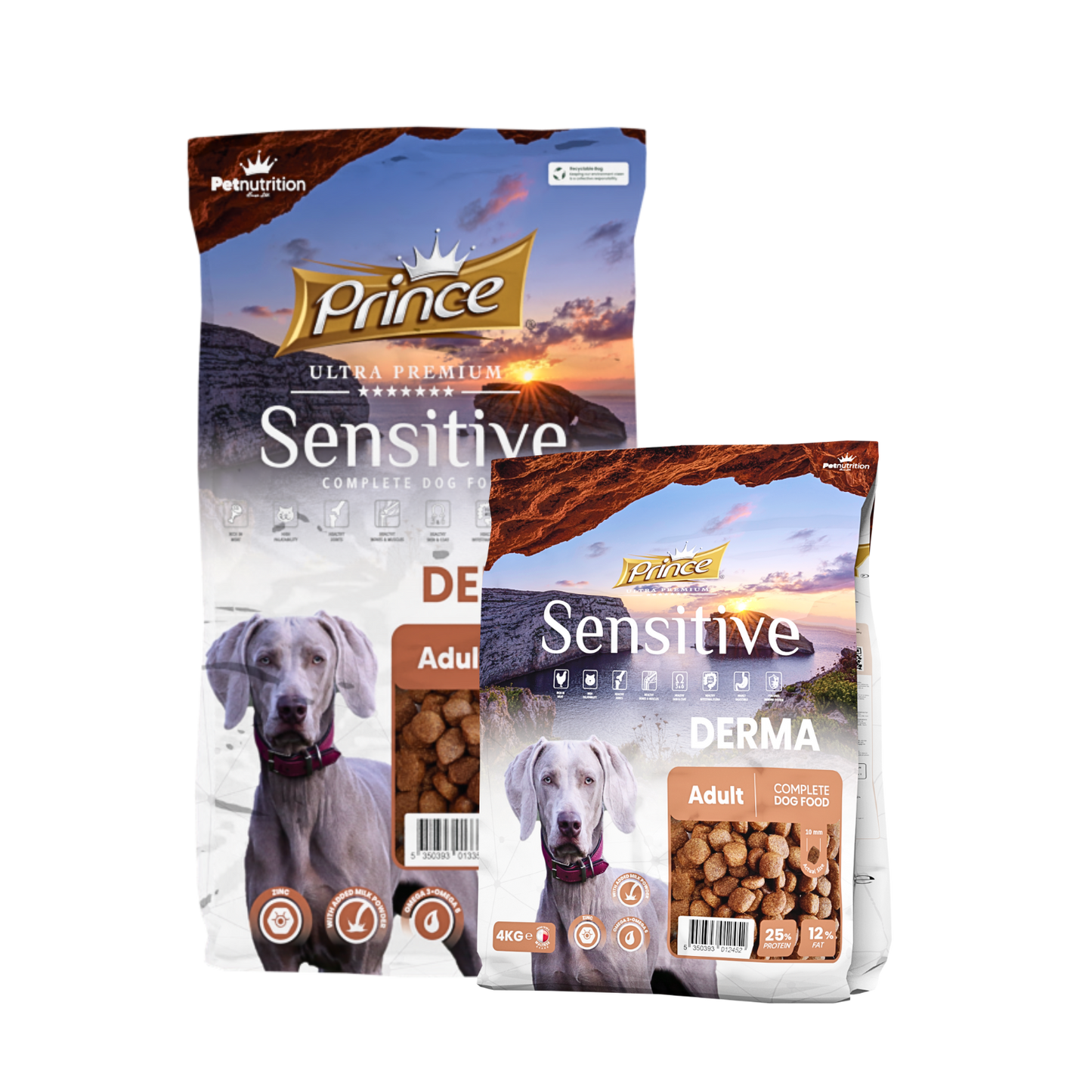 Гранули за кучета с кожни проблеми PRINCE Sensitive Derma 4kg