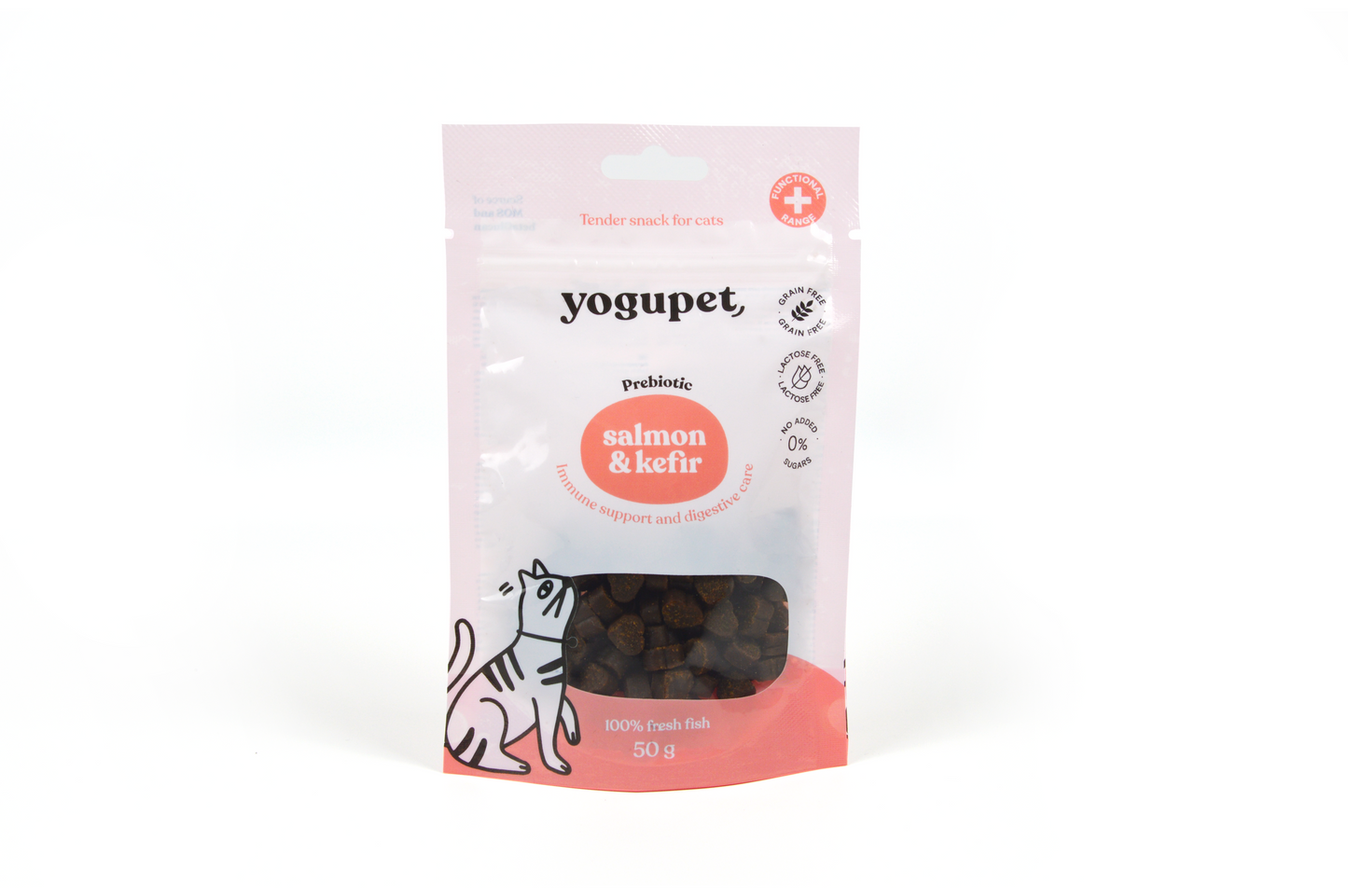 Лакомства за котки със сьомга и кефир Yogupet 50g