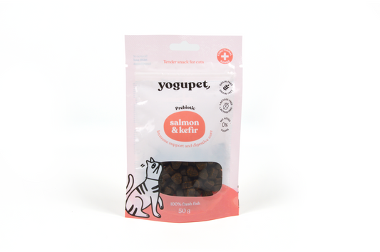 Лакомства за котки със сьомга и кефир Yogupet 50g