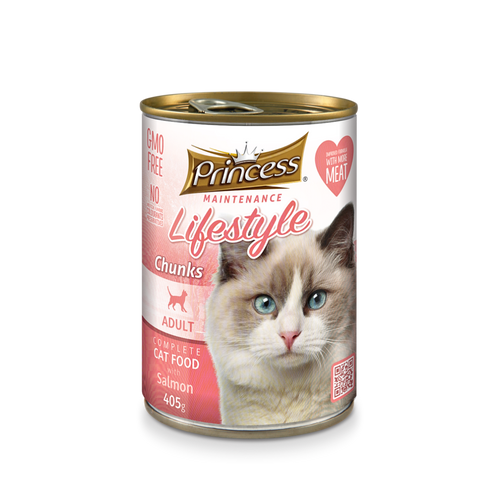 Бюджетна мокра храна за котки със сьомга в сос – Princess Lifestyle