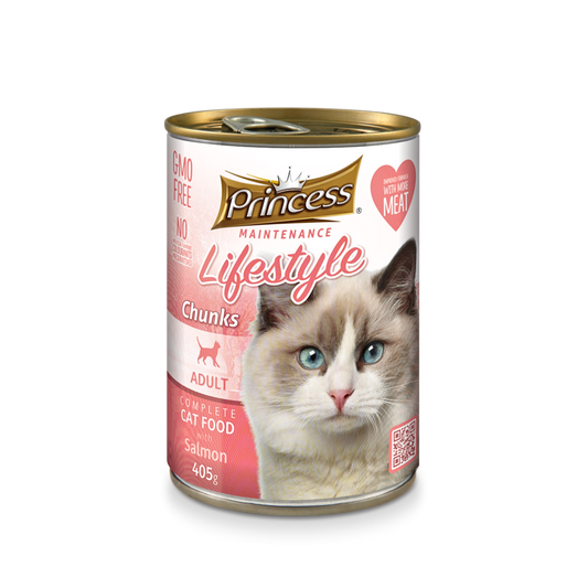 Бюджетна мокра храна за котки със сьомга в сос – Princess Lifestyle