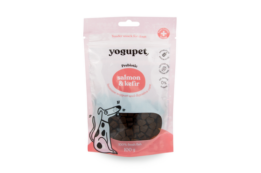 Лакомства за кучета със сьомга и кефир Yogupet 100g