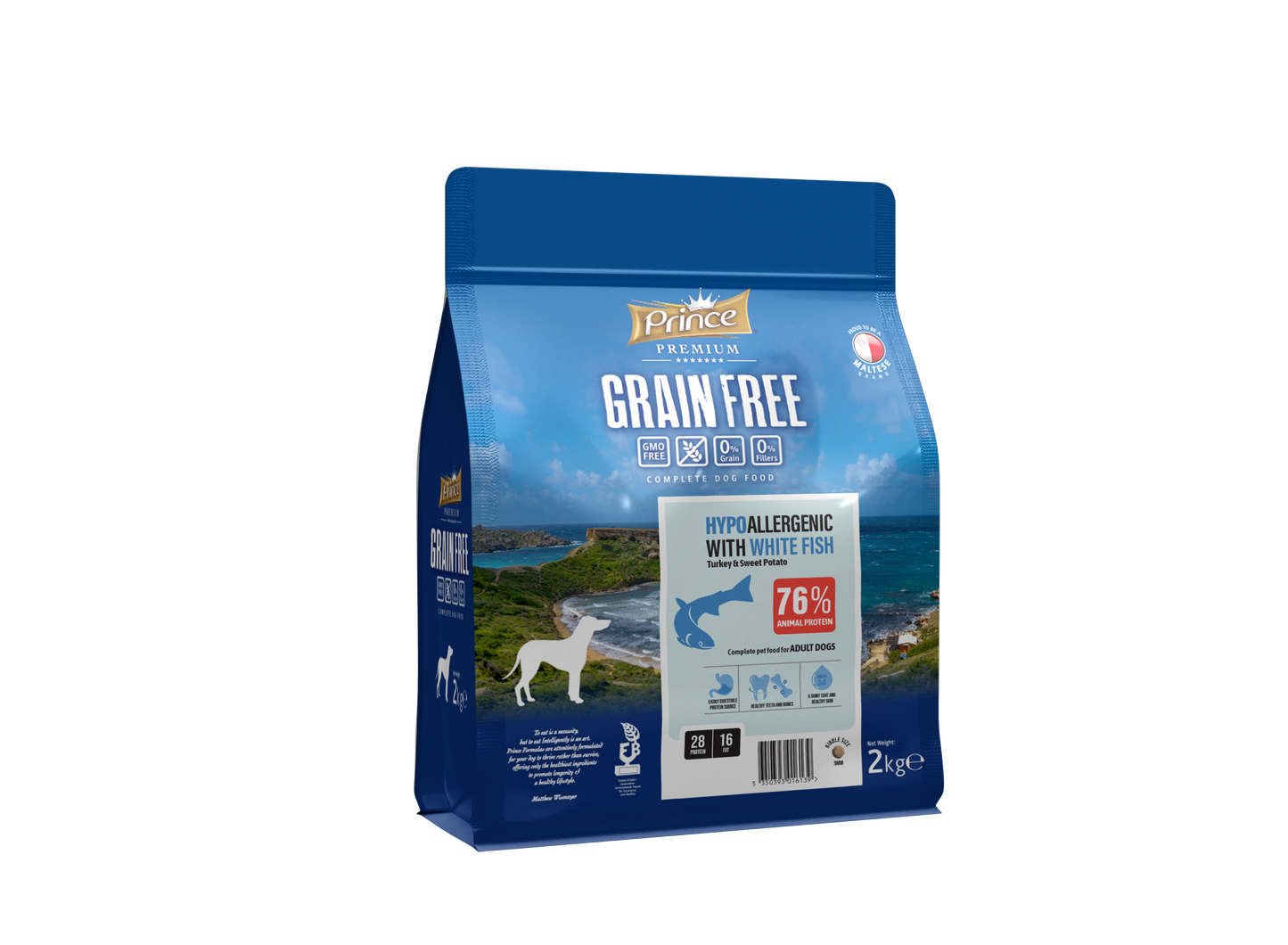 Хипоалергенни беззърнени гранули с риба и пуешко PRINCE Grain Free Hypo Fish & Turkey 2kg/12kg
