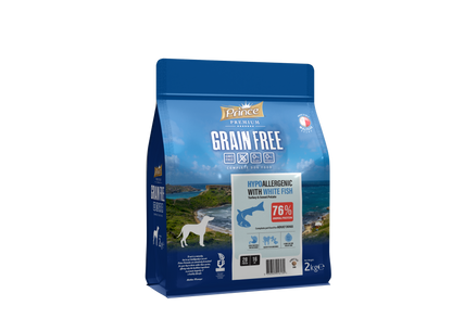 Хипоалергенни беззърнени гранули с риба и пуешко PRINCE Grain Free Hypo Fish & Turkey 2kg/12kg