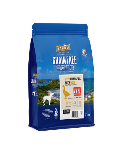 Хипоалергенни беззърнени гранули с патешко PRINCE Grain Free Hypo Duck 2kg/12kg