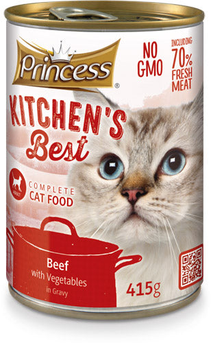 Консерва за котки с телешко и зеленчуци PRINCESS Kitchen’s Best 415g