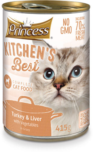 Консерва за котки с пуешко и зеленчуци PRINCESS Kitchen’s Best 415g