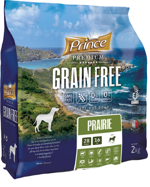 Беззърнени гранули с агнешко за малки кучета PRINCE Grain Free Prairie Small Adult 2kg/4kg
