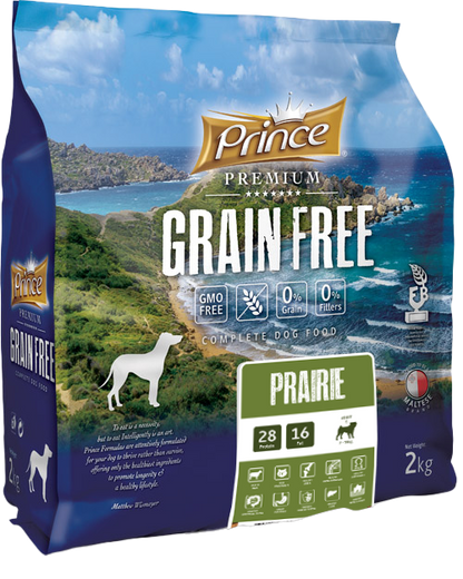 Беззърнени гранули с агнешко за малки кучета PRINCE Grain Free Prairie Small Adult 2kg/4kg
