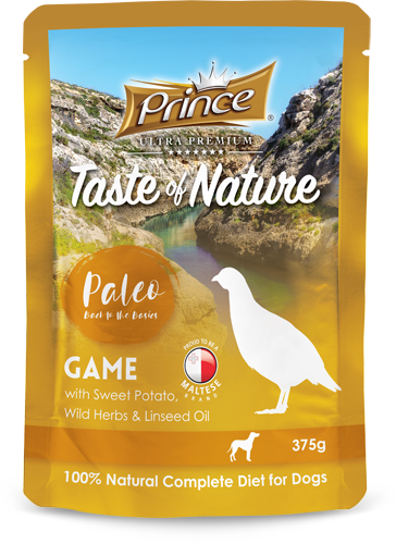 Пауч за кучета с дивеч и сладки картофи PALEO Game Sweet Potato 375g