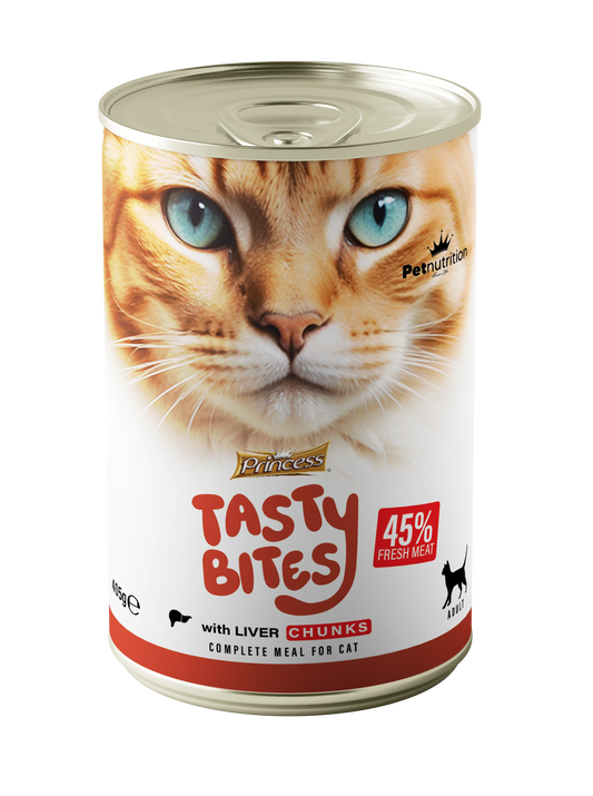 Мокра храна за котки с черен дроб – Princess Tasty Bites