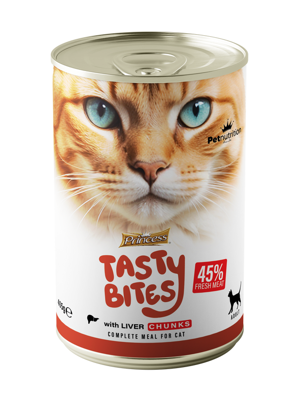 Мокра храна за котки с черен дроб – Princess Tasty Bites