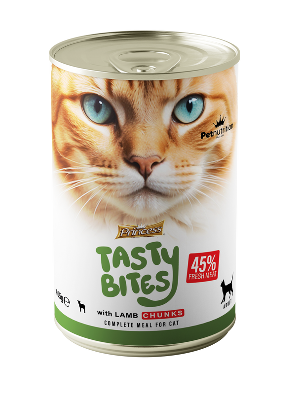 Мокра храна за котки с агнешко – Princess Tasty Bites