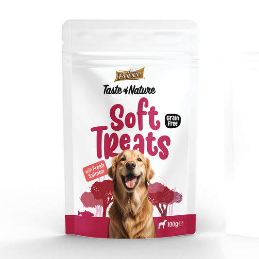 Лакомства за кучета със сьомга PRINCE Soft Treats 100g
